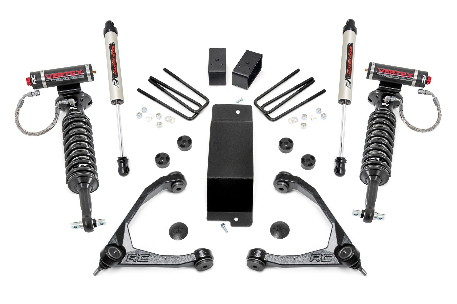 Rough Country 3.5 Inch GM Suspension Lift Kit w/Upper Control Arms Vertex w/V2 Shocks (07-16 1500 PU 4WD) Rough Country