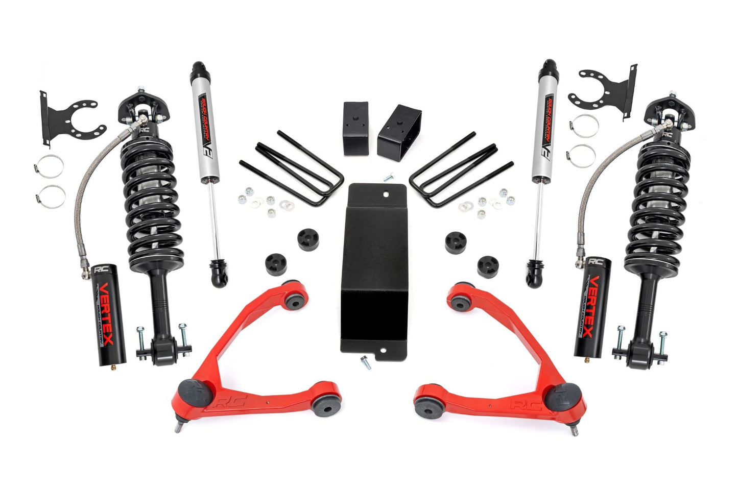 3.5 Inch Lift Kit Forged UCA Vertex/V2 Red Silverado/Sierra 1500 (07-16) Rough Country