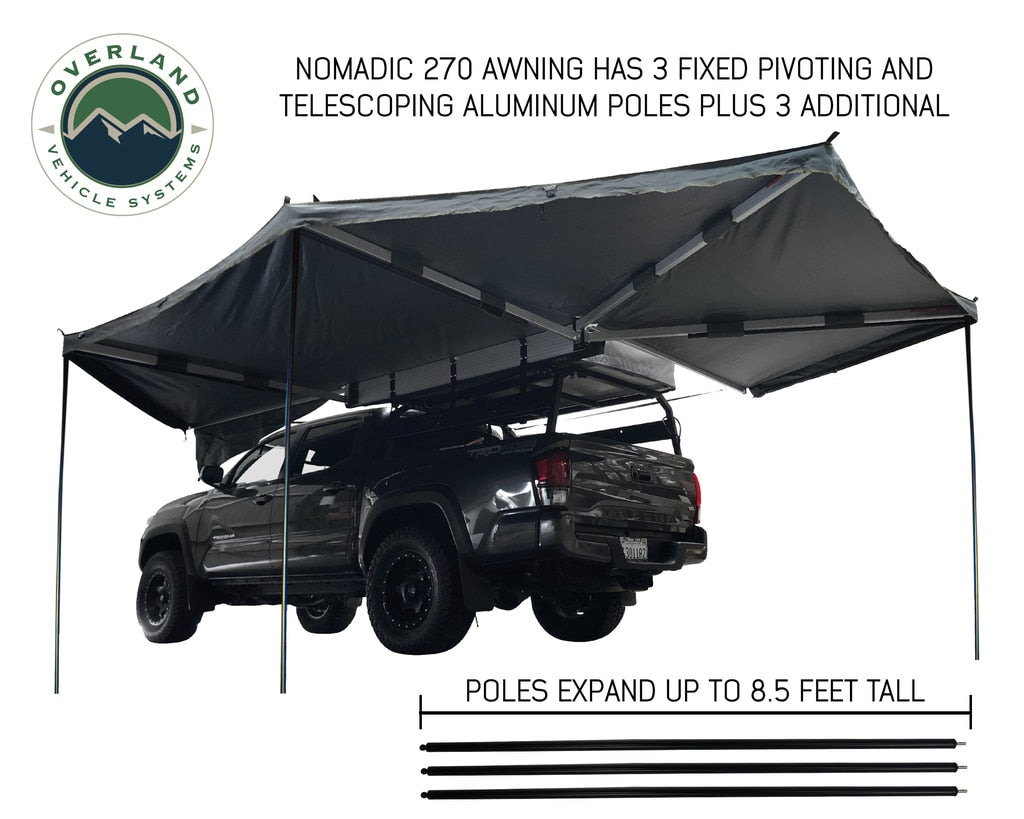Nomadic Awning 270 Degree - Driver Side Dark Gray Overland Vehicle Systems-3