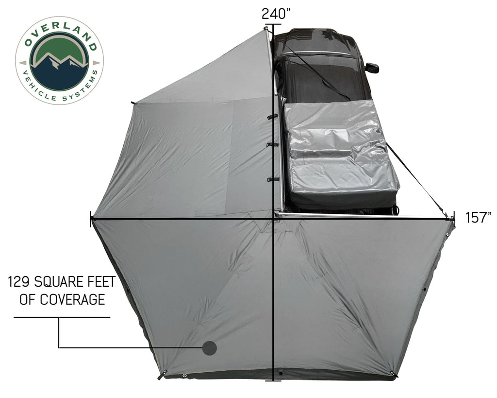 Overland Vehicle Systems Nomadic Awning 270 Degree - Driver Side Dark Gray Overland Vehicle Systems