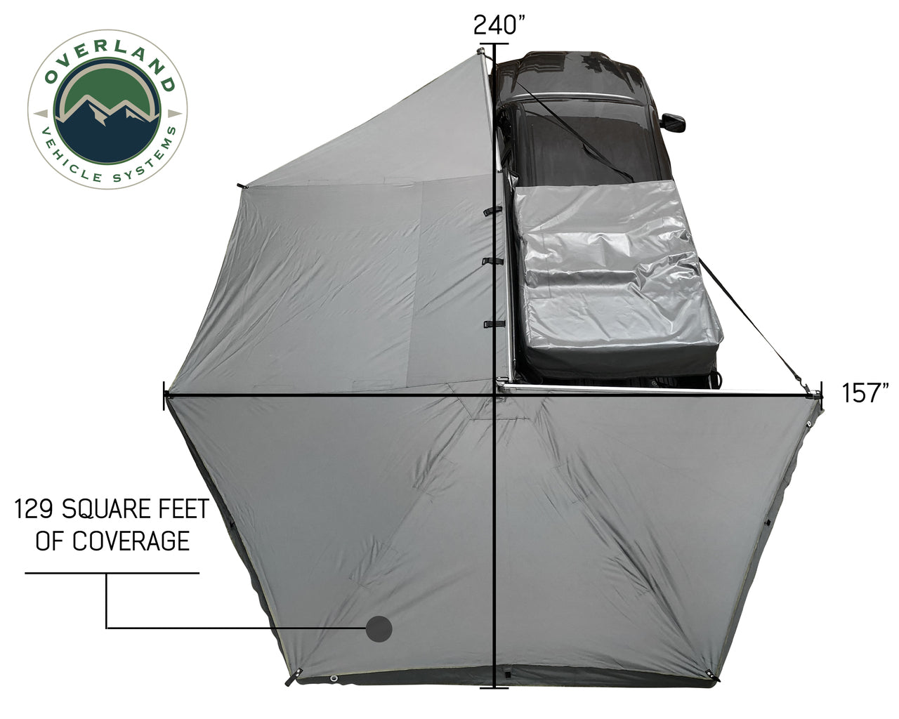 Overland Vehicle Systems Freestanding 270 Degree Awnings For Mid - High Roofline Vans Driver side Overland Vehicle Systems