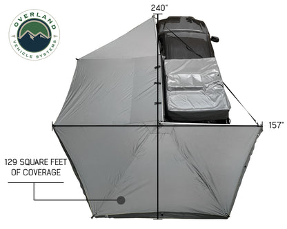 Freestanding 270 Degree Awnings For Mid - High Roofline Vans Driver side Overland Vehicle Systems-3