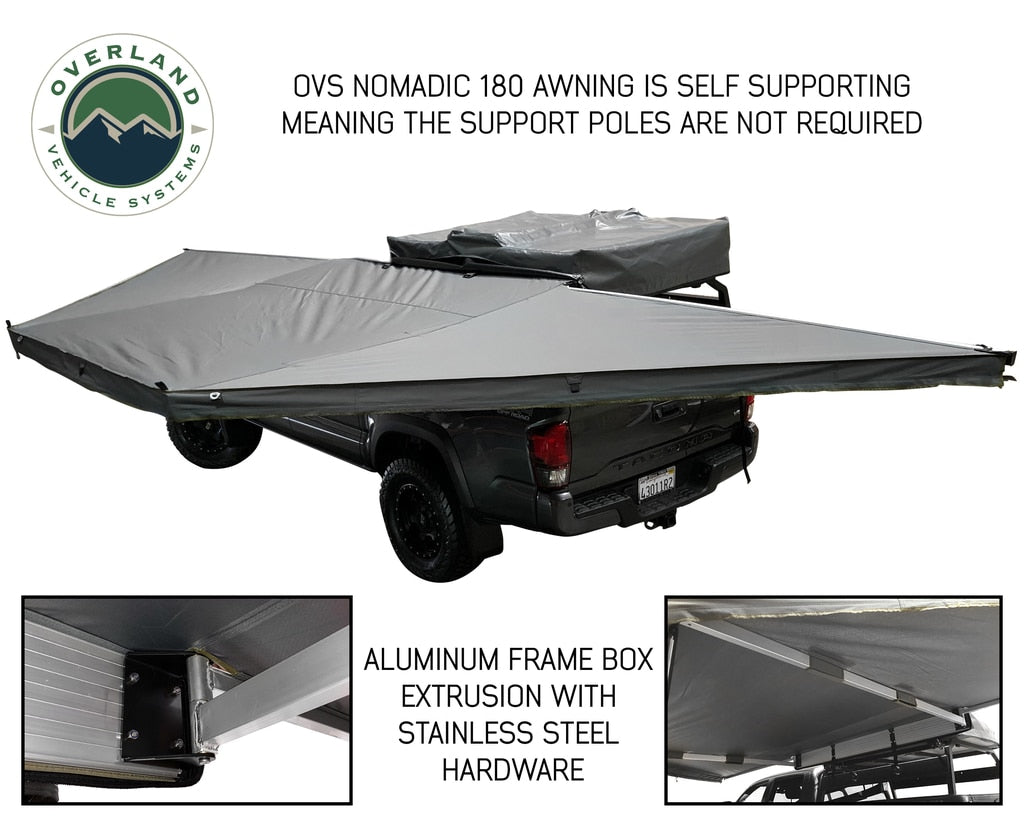 Overland Vehicle Systems Nomadic Awning 270 Degree - Passenger Side Dark Gray Awning Overland Vehicle Systems