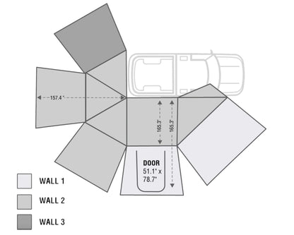 Nomadic Awning 270 Awning with Walls Passenger Overland Vehicle Systems-17