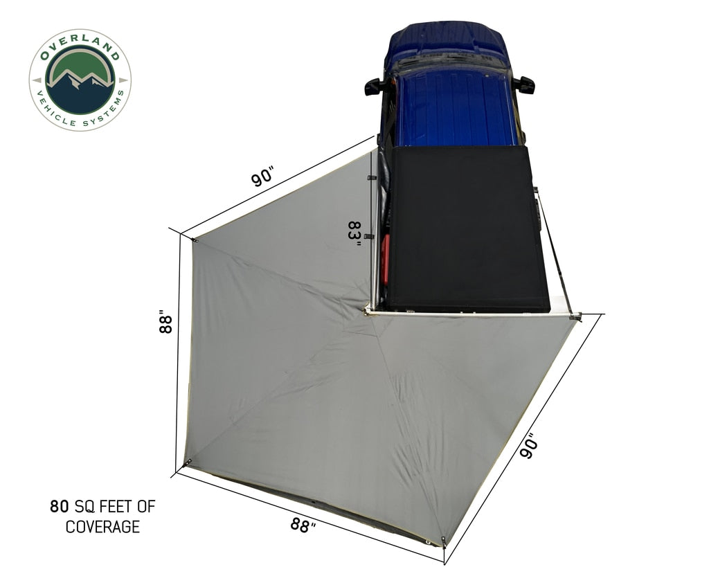 Overland Vehicle Systems 270 Degree Awning Free Standing - Nomadic 270 LT - Dark Gray Overland Vehicle Systems