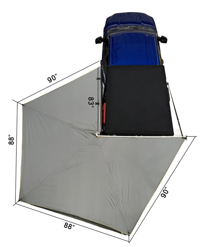 Overland Vehicle Systems Freestanding 270 LT Degree Awnings With Walls Driver Side Overland Vehicle Systems