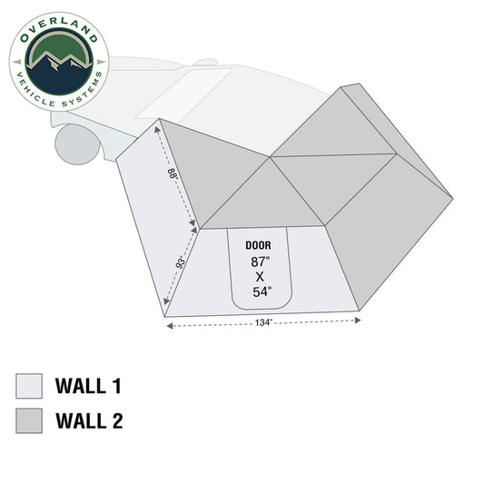Nomadic 270 Awning Wall 2-Piece Kit for Driver Side Overland Vehicle Systems-1