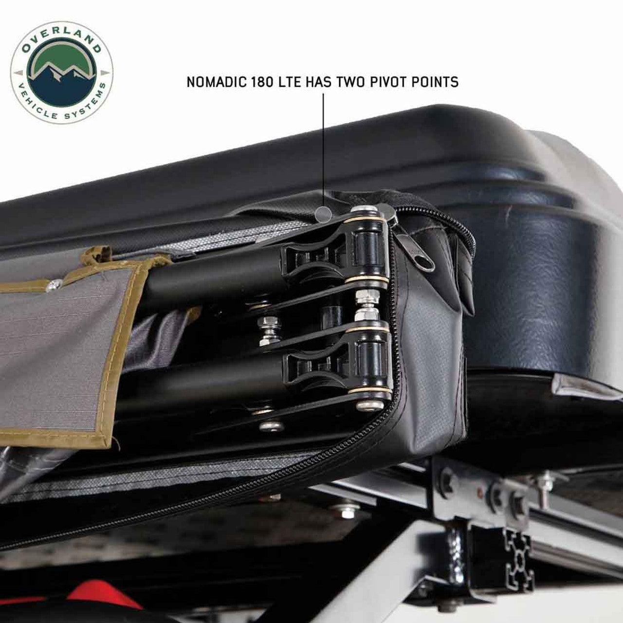 HD Nomadic 180 LTE - Awning, Grey Body, Green Trim and Black Travel Cover Overland Vehicle Systems-5