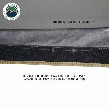HD Nomadic 180 LTE - Awning, Grey Body, Green Trim and Black Travel Cover Overland Vehicle Systems-9