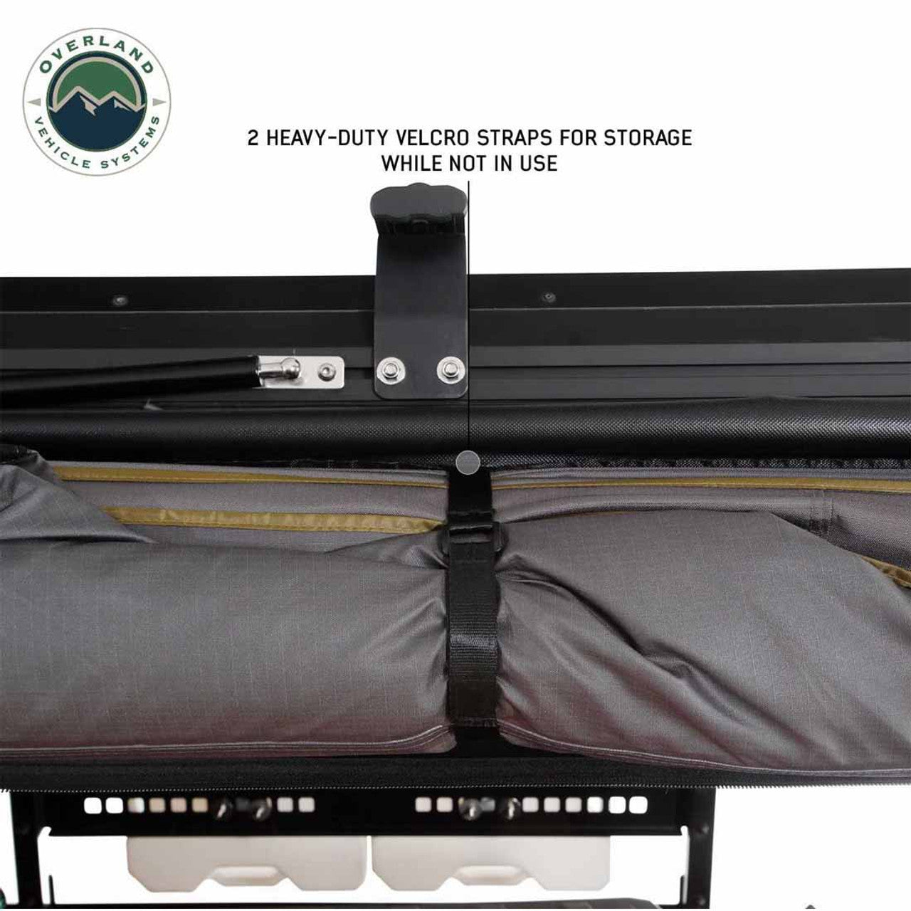 Overland Vehicle Systems HD Nomadic 180 LTE - Awning, Grey Body, Green Trim and Black Travel Cover Overland Vehicle Systems