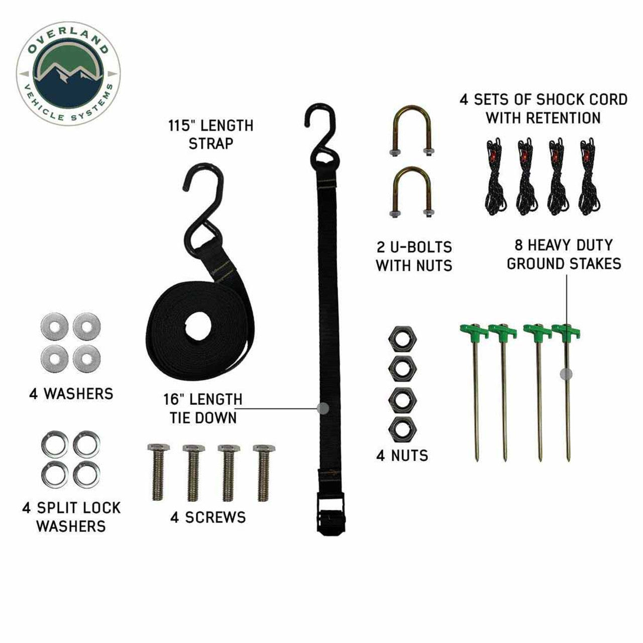 Overland Vehicle Systems HD Nomadic 180 LTE - Awning, Grey Body, Green Trim and Black Travel Cover Overland Vehicle Systems