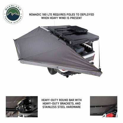 HD Nomadic 180 LTE - Awning, Grey Body, Green Trim and Black Travel Cover Overland Vehicle Systems-1