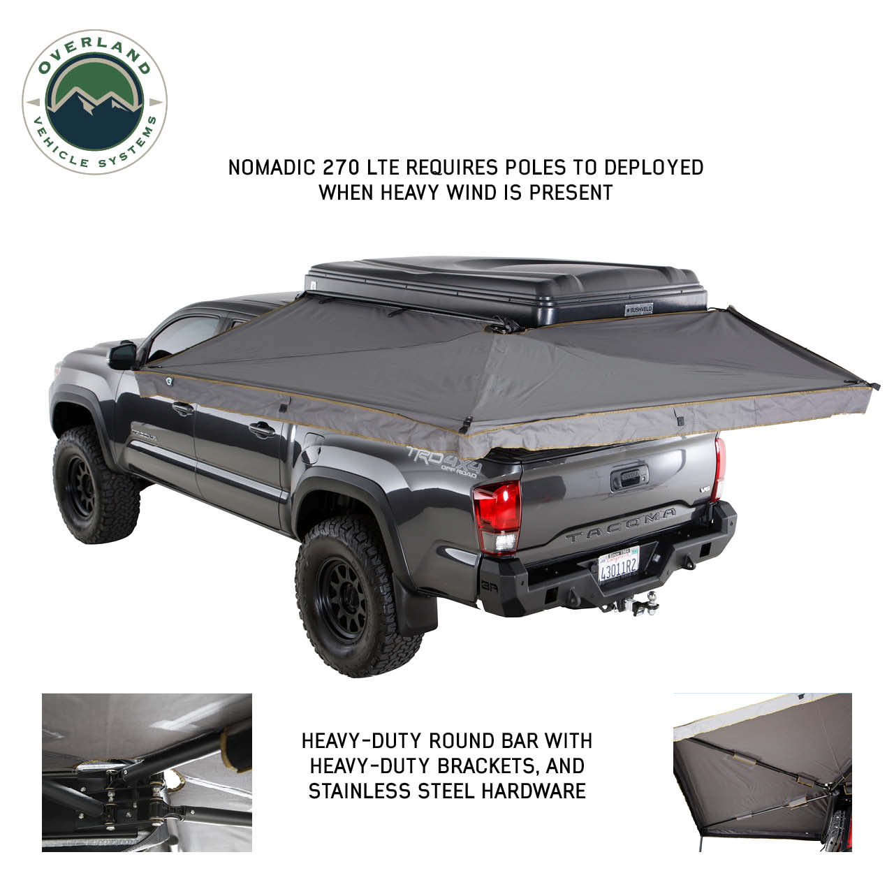 Overland Vehicle Systems Nomadic 270 LTE Driver Side 270 Degree Awning Premium Overland Vehicle Systems