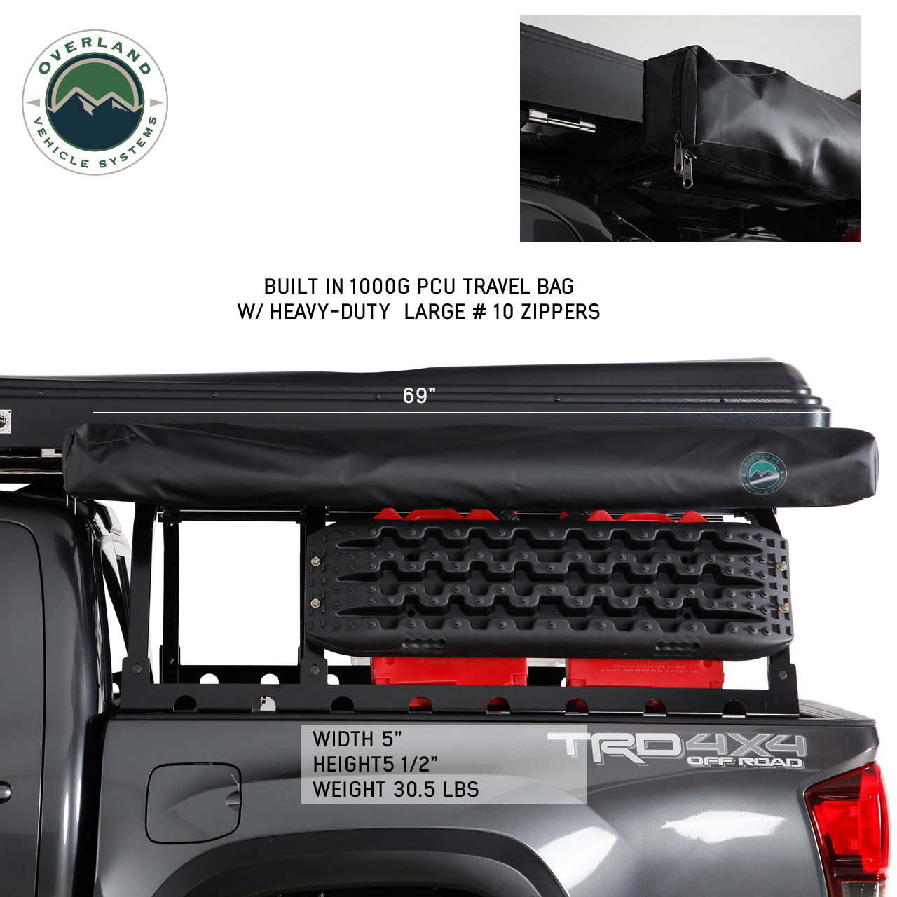 Overland Vehicle Systems Nomadic 270 LTE Driver Side 270 Degree Awning Premium Overland Vehicle Systems