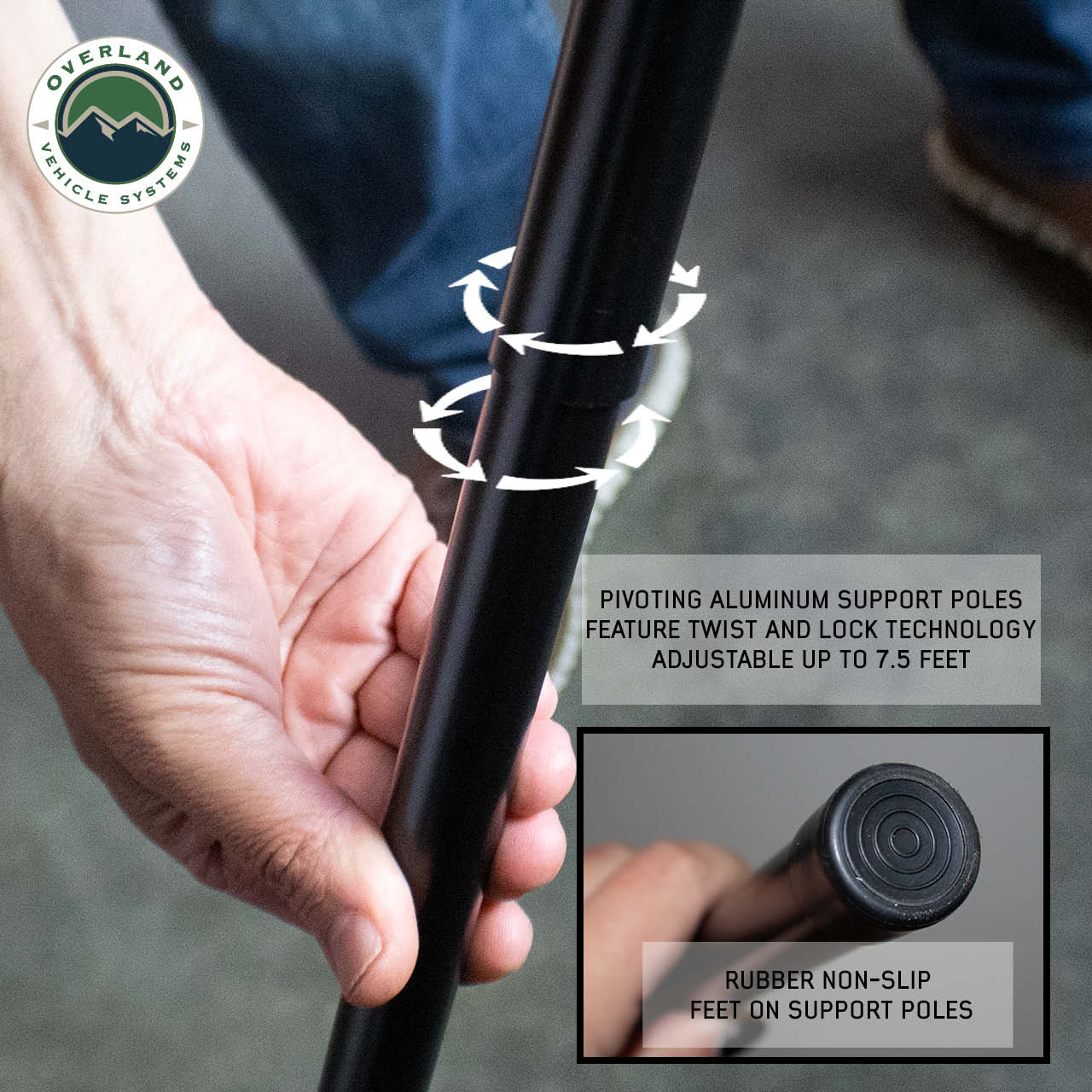 Overland Vehicle Systems Nomadic 270 LTE Passenger Side 270 Degree Awning Overland Vehicle Systems