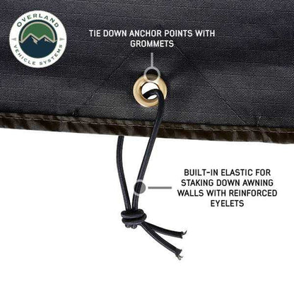 XD Nomadic 270 - Awning Wall 2 W/Black Out, Driver Side, Black Body, Black Trim W/Storage Bag Overland Vehicle Systems-7