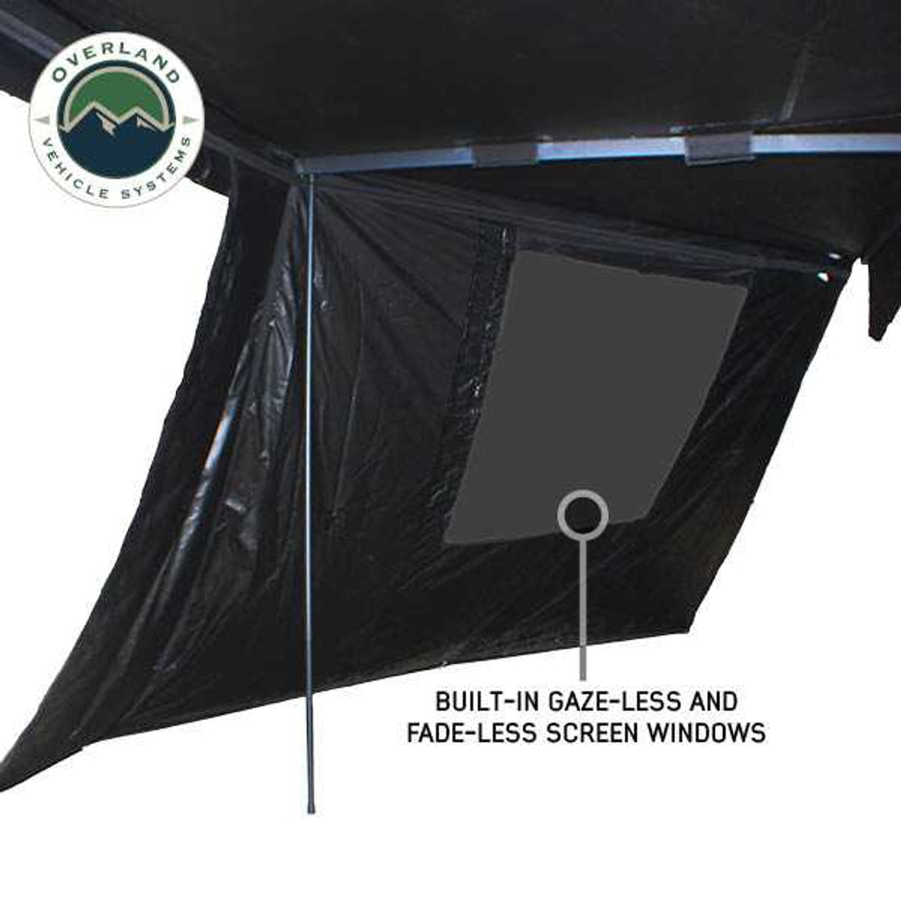 Overland Vehicle Systems XD Nomadic 270 - Awning Wall 3 W/Black Out, Passenger Side, Black Body, Black Trim W/Storage Bag Overland Vehicle Systems