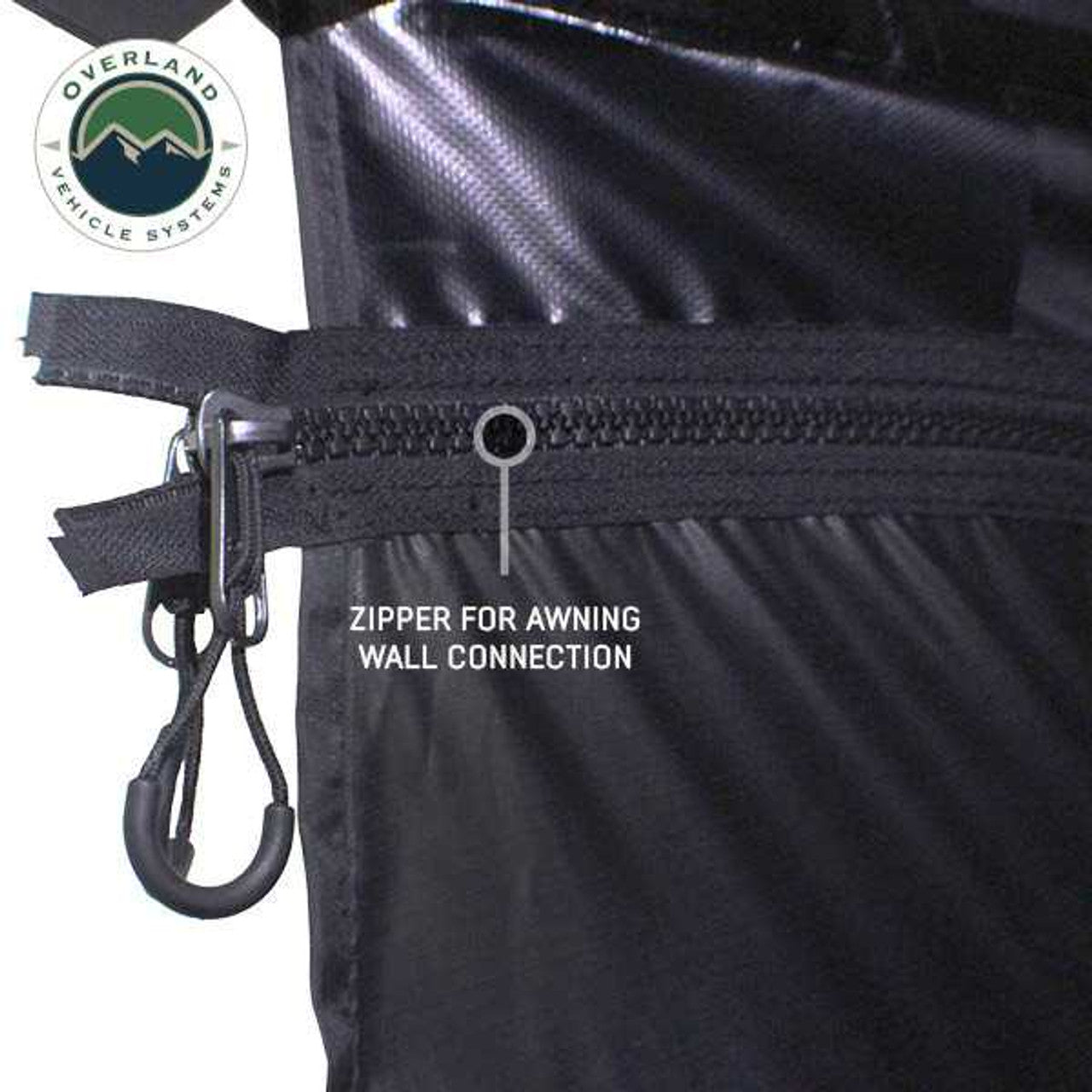 XD Nomadic 270 - Awning Wall 3 W/Black Out, Passenger Side, Black Body, Black Trim W/Storage Bag Overland Vehicle Systems-6