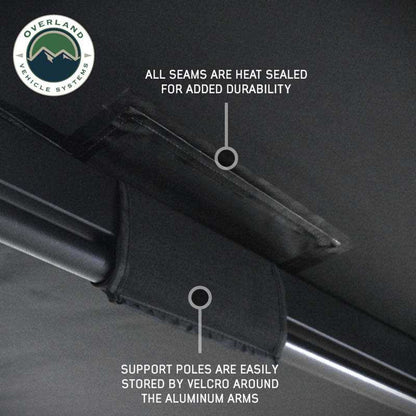 XD Nomadic 270 - Awning, Lights, Black Out, Wall Kit, Passenger Side, Black Body, Black Trim and Black Travel Cover Overland Vehicle Systems-14
