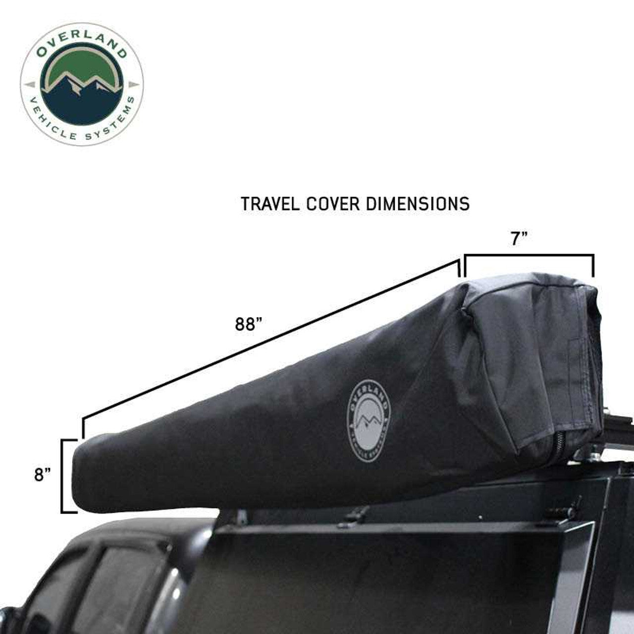 Overland Vehicle Systems XD Nomadic 270 - Awning, Lights, Black Out, Wall Kit, Passenger Side, Black Body, Black Trim and Black Travel Cover Overland Vehicle Systems