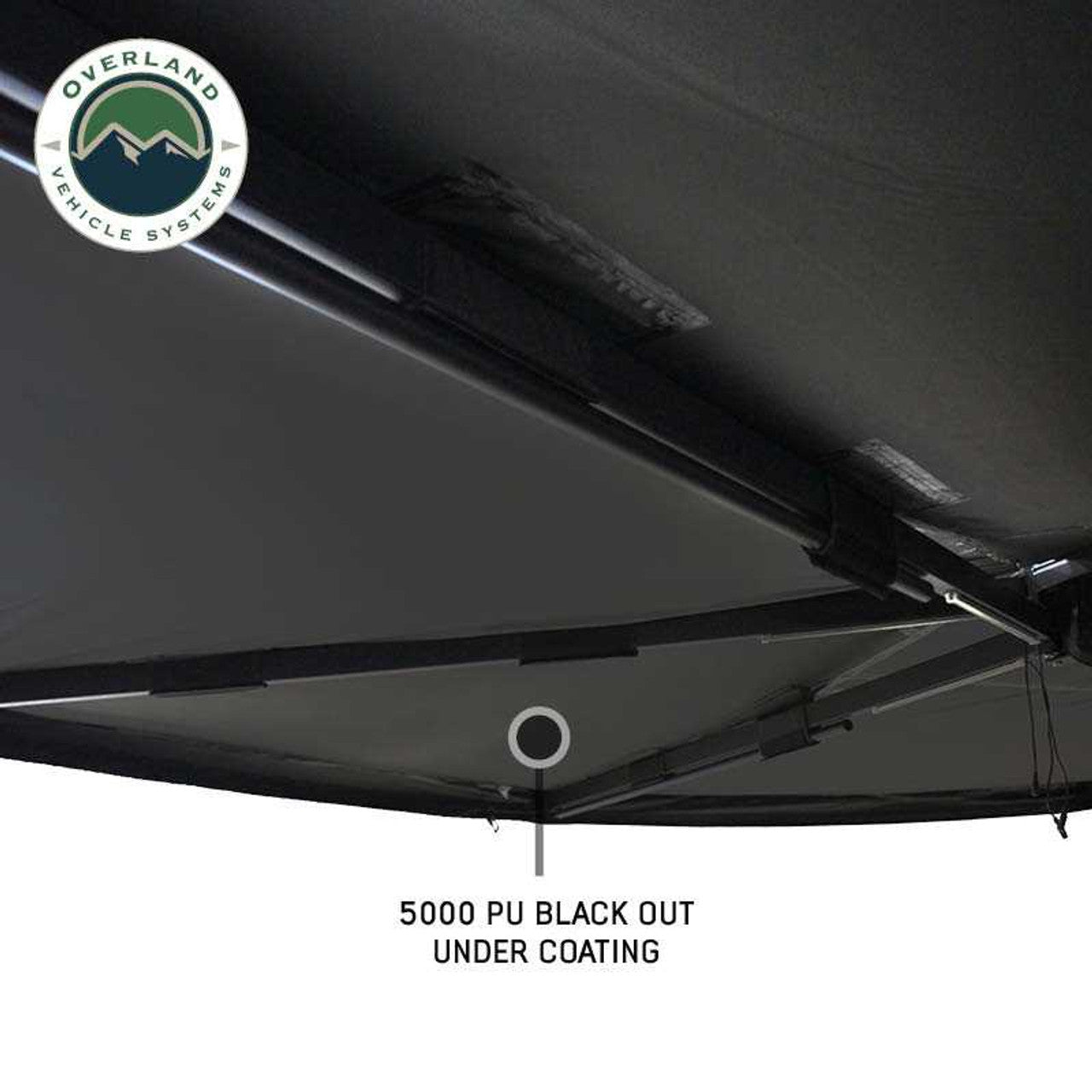 Overland Vehicle Systems XD Nomadic 270 - Awning, Lights, Black Out, Wall Kit, Passenger Side, Black Body, Black Trim and Black Travel Cover Overland Vehicle Systems