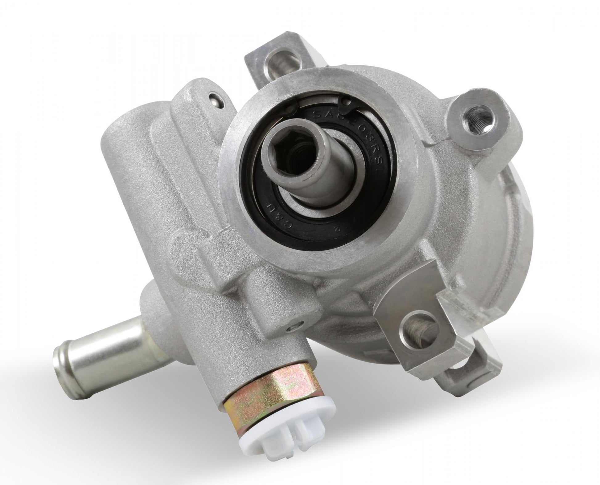 Power Steering Pump Assembly, Aluminum Corvette Power Steering Pump Assembly, Aluminum Saginaw (TC) with Bearing Supported Shaft Holley-4