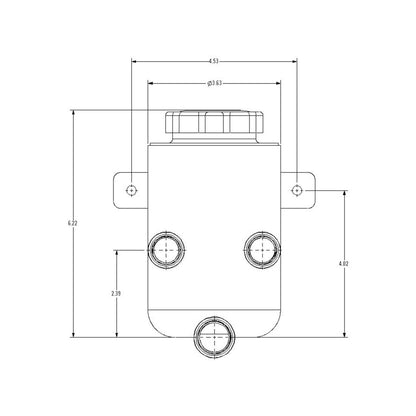 Power Steering Remote Reservoir Black Aluminum with Bracket Universal Black Aluminum with Mounting Bracket for Panel Mounting to the Firewall or Inner Fender Holley-6
