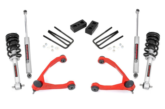 3.5 Inch Lift Kit Cast Steel N3 Strut Red Silverado/Sierra 1500 (14-16) Rough Country