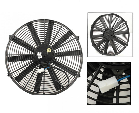 Electric Cooling Fan Reversible 16 Inch Diameter 2000 CFM Electric Fan with High Torque, Low Amperage Draw Motor. the Motor Rides On Dual Ball Bearings Mr Gasket