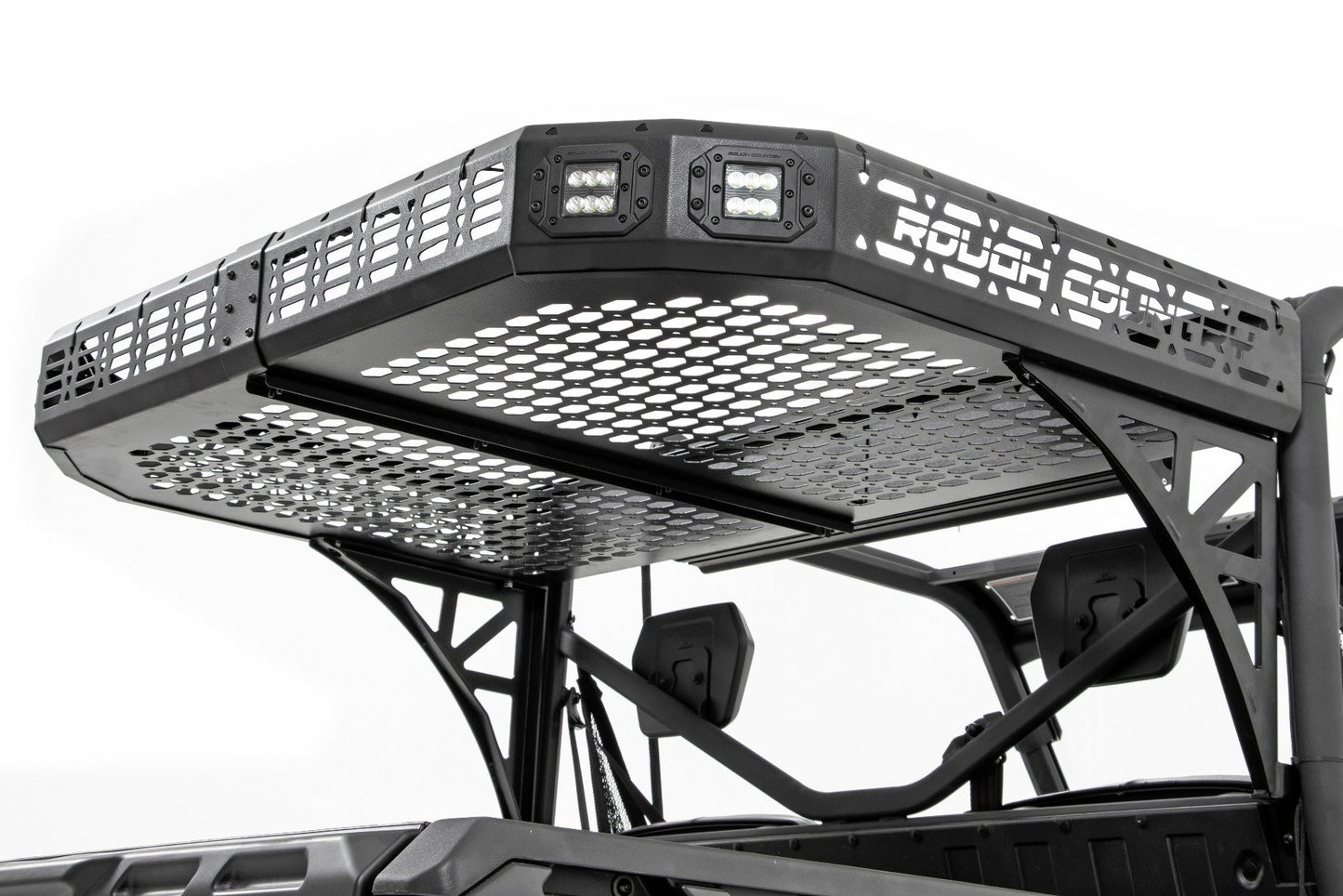 Cargo Rack | Dual 2" Black LED Pairs | Flush Mount | Can-Am Defender HD 5/HD 8/HD 9/HD 10 Rough Country