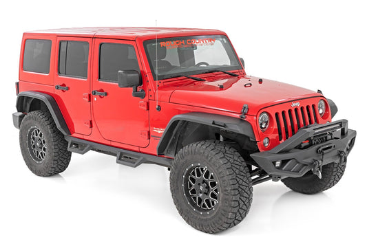 High Clearance LED Flat Fender Flare Kit | UV Treated | Jeep Wrangler JK (07-18) Rough Country