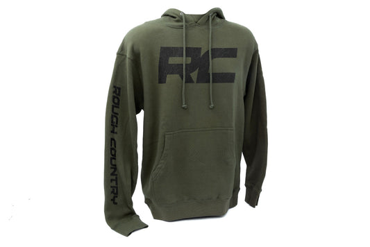 Rough Country Hoodie | RC Topographical Sleeve | Army Green | 2XL Rough Country