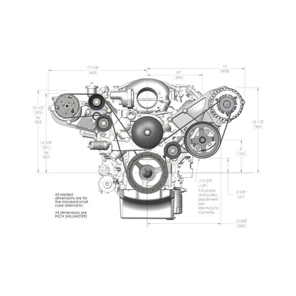 LS/LT High-Mount Accessory Drive Bracket Passenger's & Driver's Side Brackets Alt, P/S & A/C- Fits Sanden SD508 or SD7 Comp Holley-7