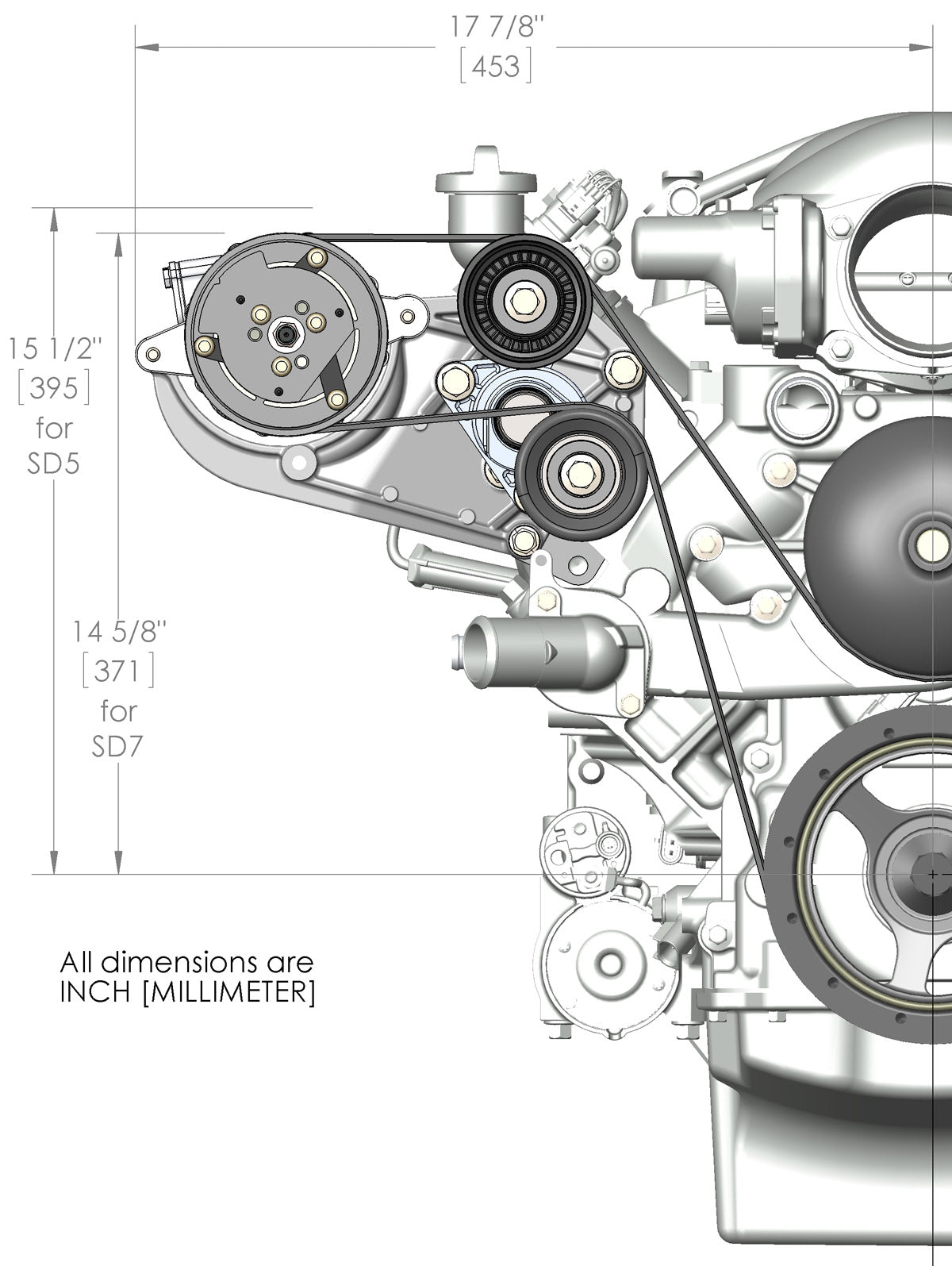 LS High-Mount A/C Accessory Drive Bracket Fits Sanden SD508 or SD7 Comp Passenger's Side Bracket Only (A/C) Fits Sanden SD508 or SD7 Comp Holley-2