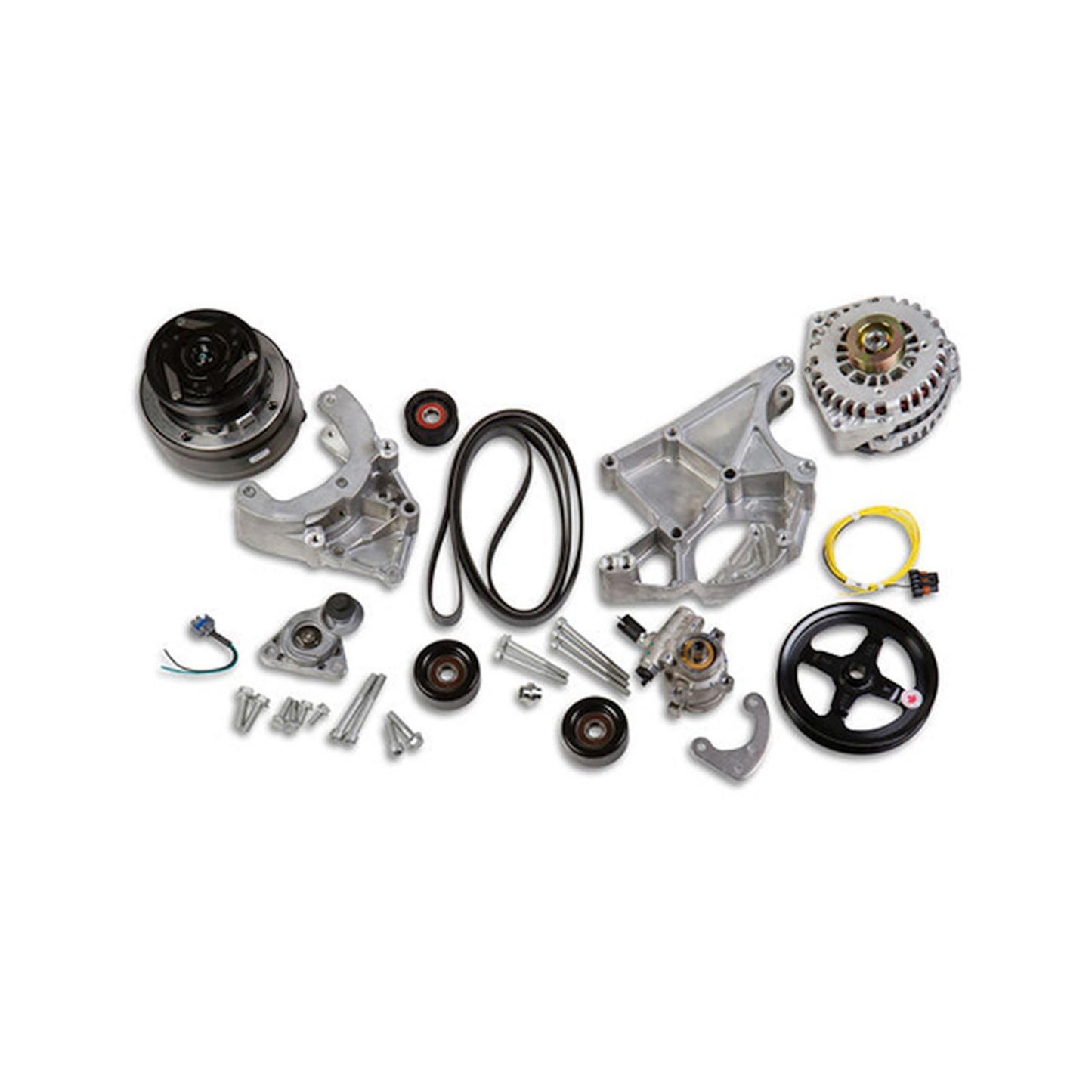 LS/LT High-Mount Complete Accessory Drive Kit Includes R4 A/C Compressor, Alternator, Power Steering Pump, Belt & Pulleys Holley