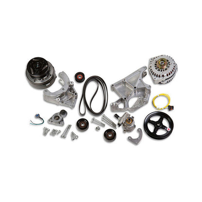 LS/LT High-Mount Complete Accessory Drive Kit Includes R4 A/C Compressor, Alternator, Power Steering Pump, Belt & Pulleys Holley