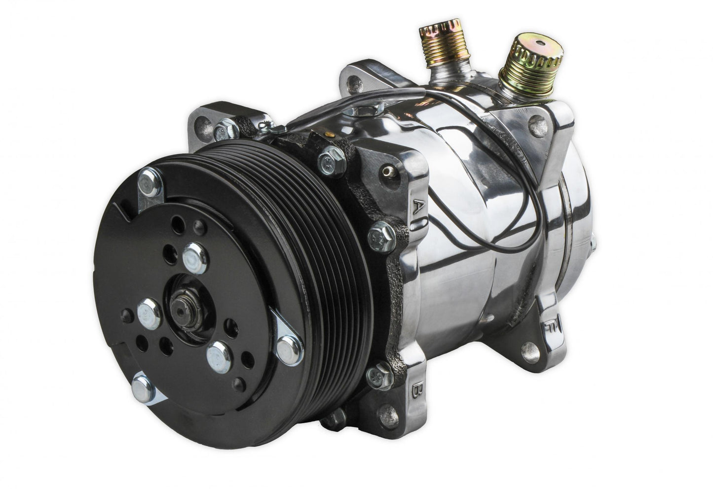 LS/LT High-Mount Complete Accessory Drive Kit- Polished Finish Includes SD508 A/C Compressor, Alternator, P/S Pump, Tensioner, Belt, & Pulleys Holley-8