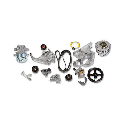 LS/LT High-Mount Complete Accessory Drive Kit Includes SD7 A/C Compressor, Alternator, P/S Pump, Tensioner, Belt, & Pulleys Holley