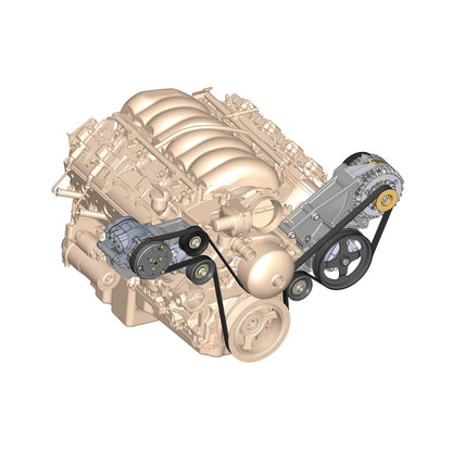 LS/LT High-Mount Complete Accessory Drive Kit Includes SD7 A/C Compressor, Alternator, P/S Pump, Tensioner, Belt, & Pulleys Holley-1