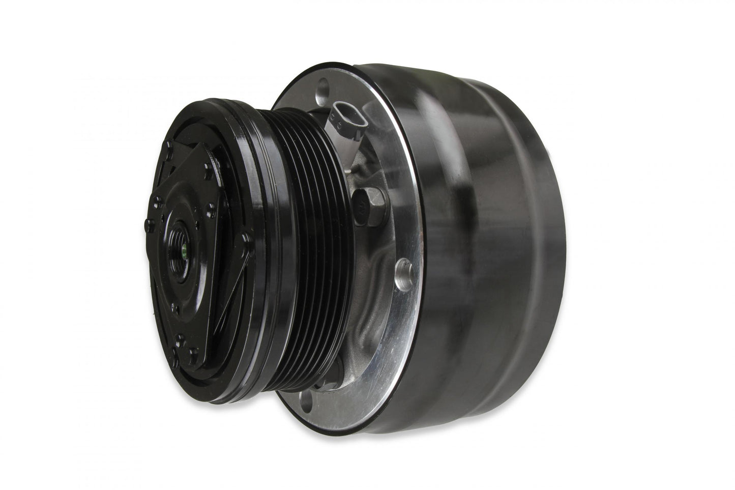 LS High-Mount A/C Accessory Drive Kit Includes R4 A/C Compressor, Tensioner, & Pulleys- Black Finish Passenger's Side A/C Bracket Includes R4 A/C Compressor, Tensioner, & Pulleys Holley-4