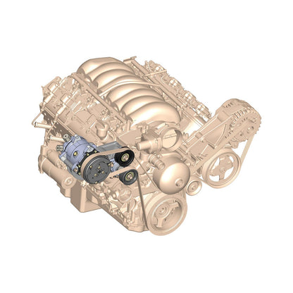 LS High-Mount A/C Accessory Drive Kit Includes SD508 A/C Compressor, Tensioner, & Pulleys- Black Finish Passenger's Side A/C Bracket Includes SD508 A/C Compressor, Tensioner, & Pulleys Holley-7