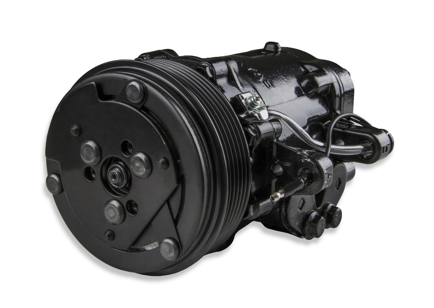 LS High-Mount A/C Accessory Drive Kit Includes SD7 A/C Compressor, Tensioner, & Pulleys- Black Finish Passenger's Side A/C Bracket Includes SD7 A/C Compressor, Tensioner, & Pulleys Holley-2