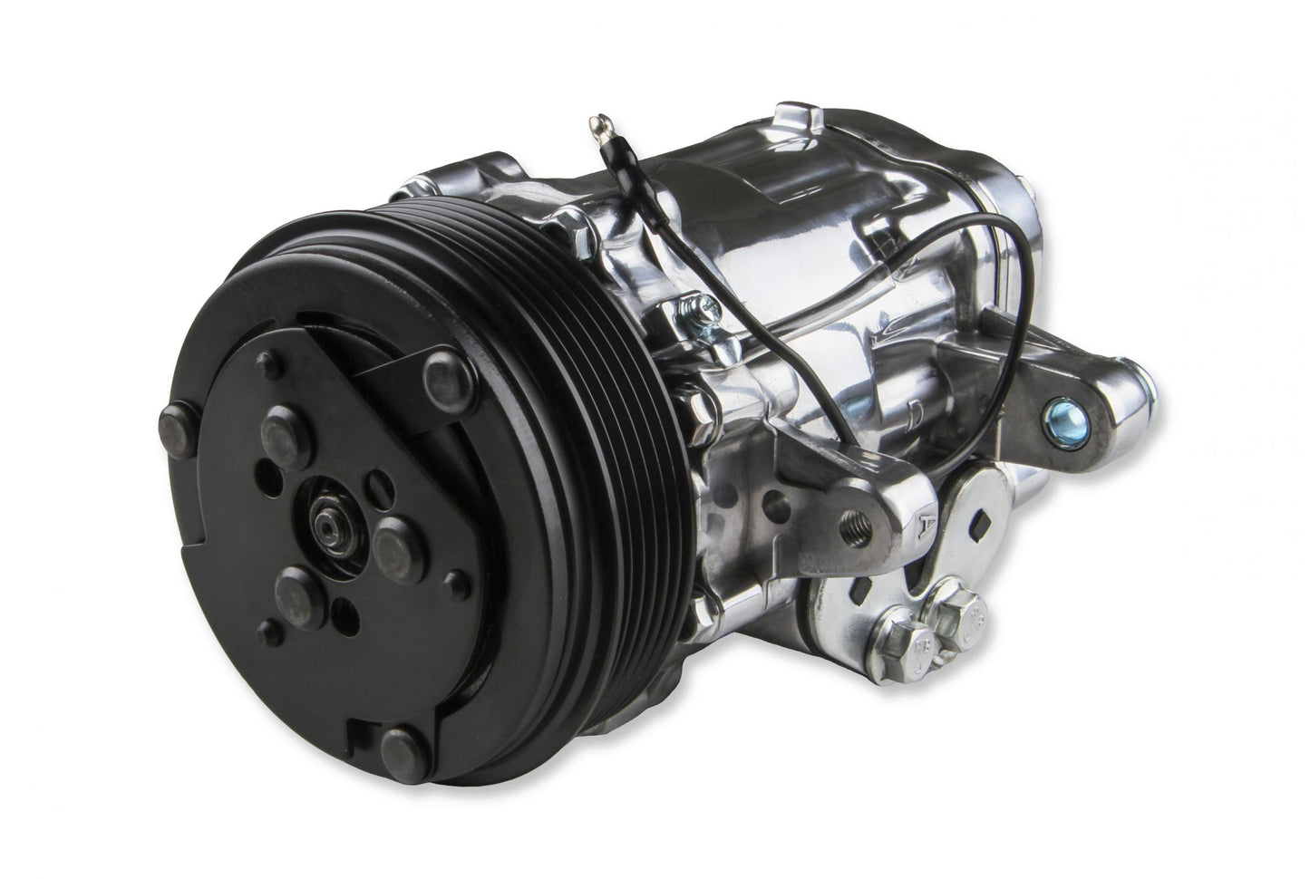 LS High-Mount A/C Accessory Drive Kit Includes SD7 A/C Compressor, Tensioner, & Pulleys- Polished Finish Passenger's Side A/C Bracket Includes SD7 A/C Compressor, Tensioner, & Pulleys Holley-2