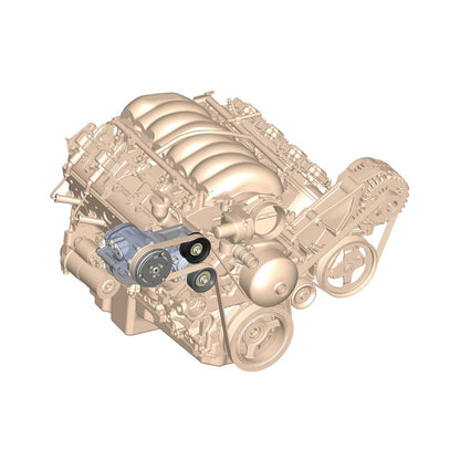 LS High-Mount A/C Accessory Drive Kit Includes SD7 A/C Compressor, Tensioner, & Pulleys- Polished Finish Passenger's Side A/C Bracket Includes SD7 A/C Compressor, Tensioner, & Pulleys Holley-7