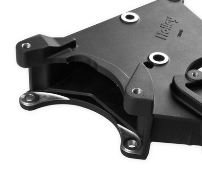 LS/LT High-Mount Alternator & Power Steering Pump Accessory Drive Kit Driver's Side Bracket-Black Finish Includes Alternator, Power Steering Pump & Pulleys Holley-3