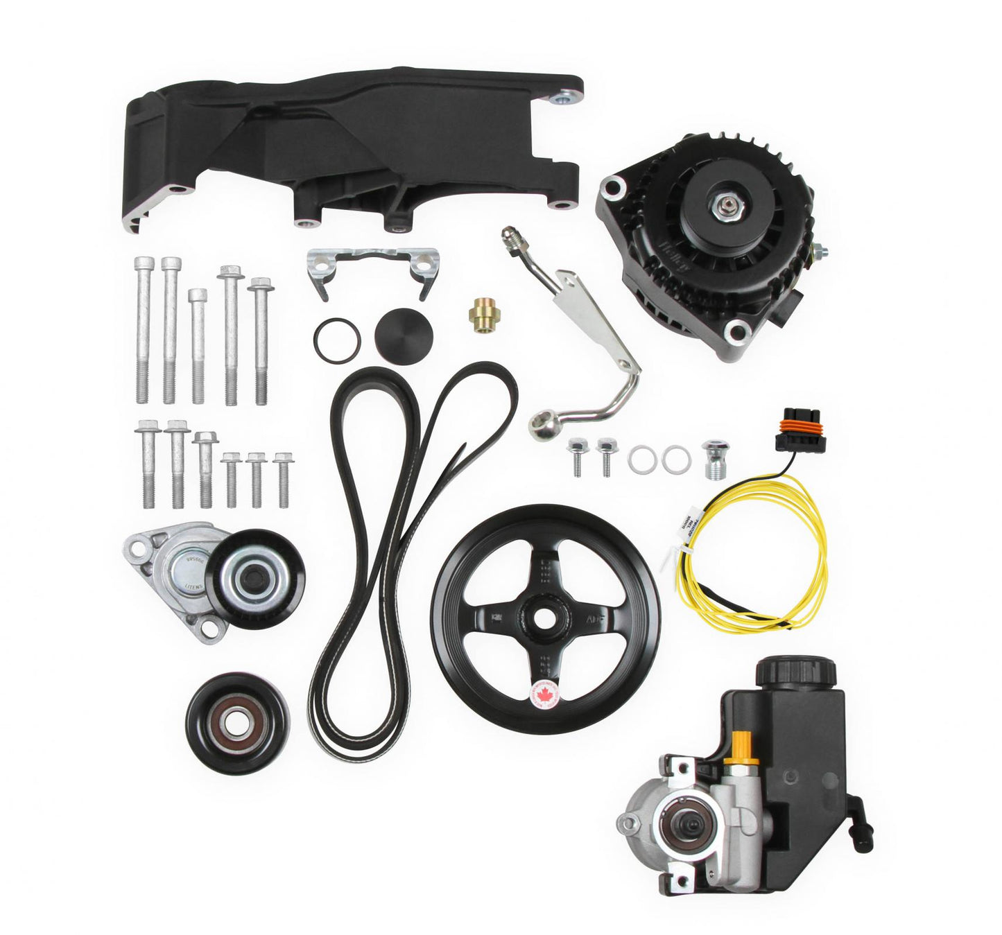 Low-Mount LS Drive System (alt, P/S W/o A/C) Driver's Side- Black Finish Low-Mount LS Drive System (alt, P/S W/o A/C) Driver's Side Holley-1
