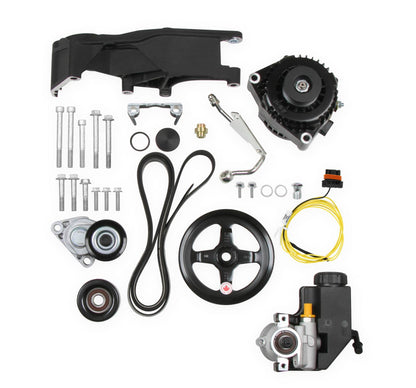 Low-Mount LS Drive System (alt, P/S W/o A/C) Driver's Side- Black Finish Low-Mount LS Drive System (alt, P/S W/o A/C) Driver's Side Holley-1