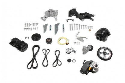 Low-Mount LS Complete Accessory Drive System (alt, P/S & A/C) Black Finish Includes SD7 A/C Compressor, Alternator, P/S Pump, Tensioner, Belt, & Pulleys Holley-4