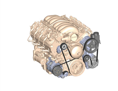 Low-Mount LS Complete Accessory Drive System (alt, P/S & A/C) Polished Finish Includes SD7 A/C Compressor, Alternator, P/S Pump, Tensioner, Belt, & Pulleys Holley-5