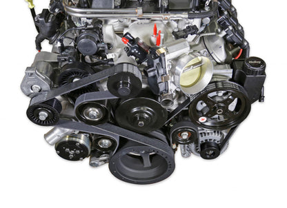 Low Mount LSA Accessory Drive Bracket Kit Complete Black Small Block Chevrolet Gen III/iv LSA Holley-6